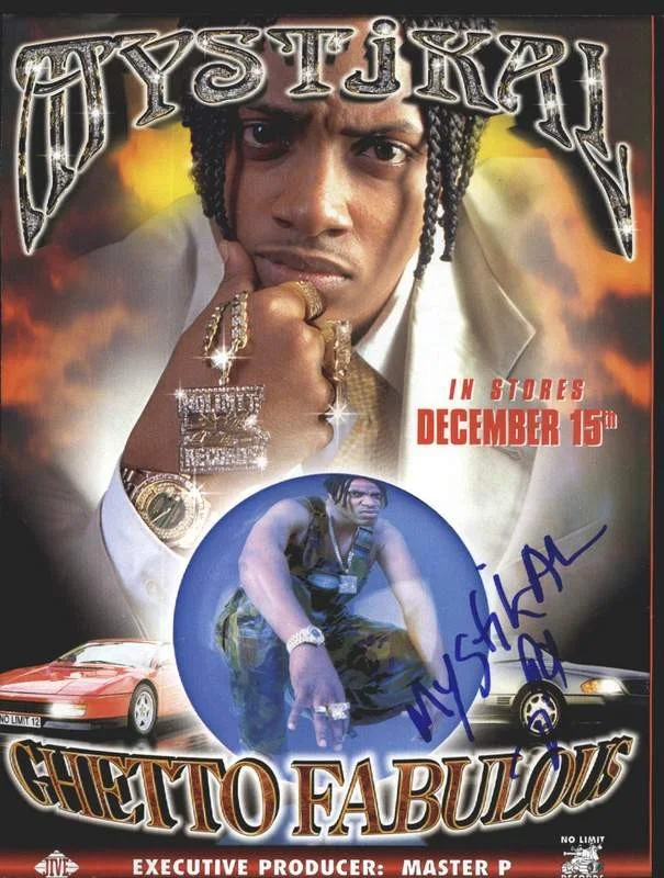 Mystikal Tyler — No Limit Mystikal Tyler signed rap 8x10 page W/Certificate Autographed 51