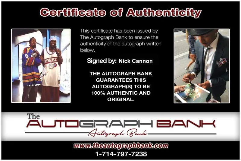 Nick Cannon — Nick Cannon authentic signed rap 8x10 photo W/Certificate Autographed (A0992), image 2
