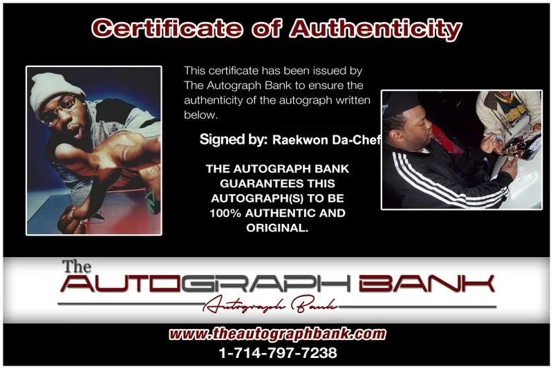 Raekwon Da Chef — Wu Tang Clan Raekwon signed rap 8x10 photo W/Certificate Autographed (A1018), изображение 2