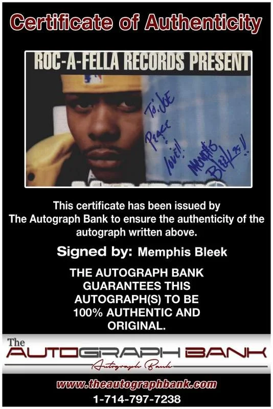 Memphis Bleek — Memphis Bleek authentic signed rap 8x10 magazine page W/Cert Autographed (A0045), image 2