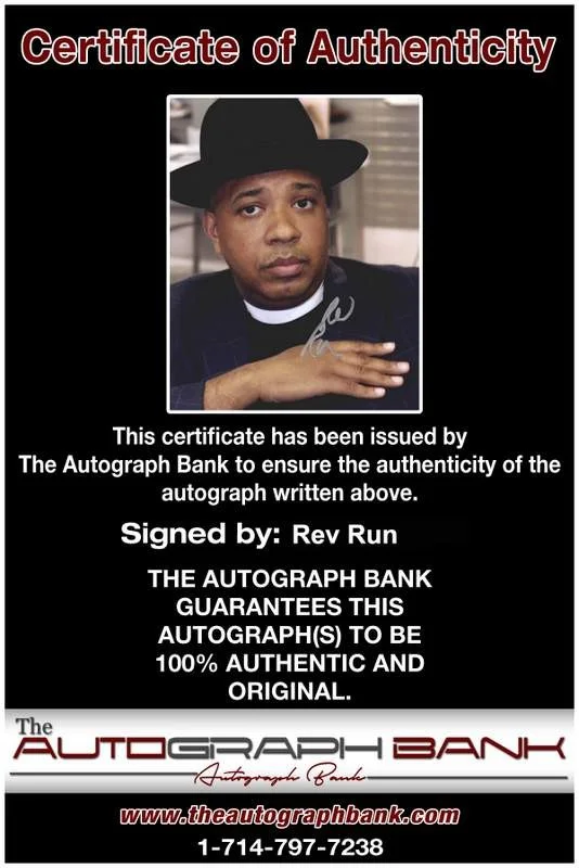 Rev Run — Rev Run authentic signed rap 8x10 photo W/Certificate Autographed (A1037), image 2