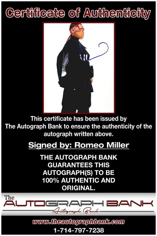 Romeo Miller — Romeo Miller authentic signed rap 8x10 photo W/Certificate Autographed (A00401), изображение 2