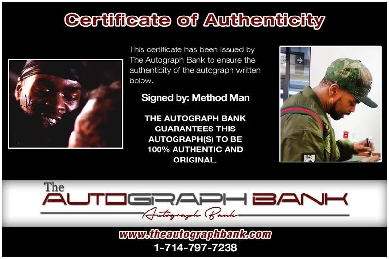 Method Man — Wu Tang Clan Method Man authentic signed rap 8x10 photo |Cert Autographed A00719, image 2
