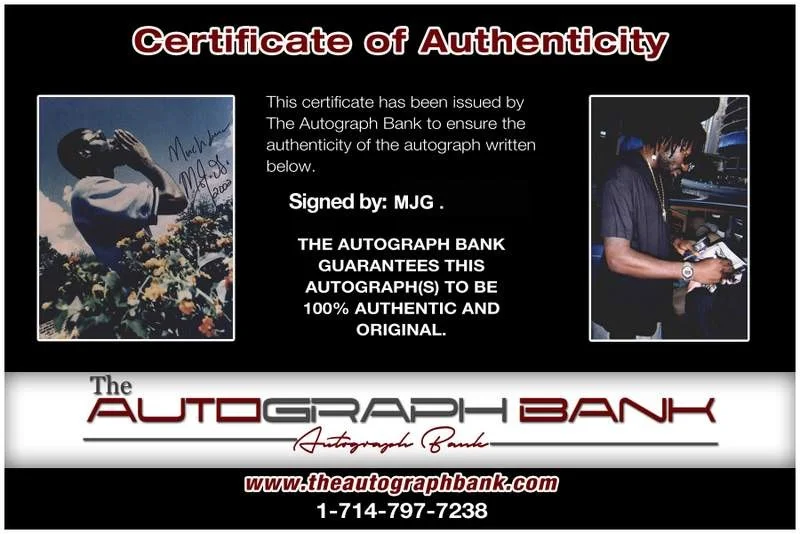 MJG — MJG M.J.G. authentic signed rap 8x10 photo W/Certificate Autographed (A0942), image 2