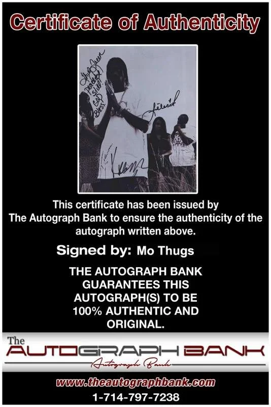 Mo Thugs — Mo Thugs authentic signed rap 8x10 photo W/Certificate Autographed (A0943), image 2