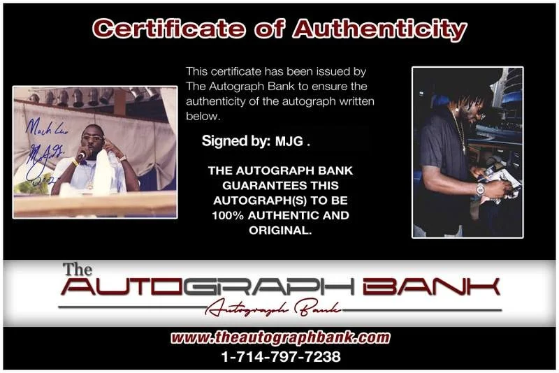 MJG — MJG M.J.G. authentic signed rap 8x10 photo W/Certificate Autographed (A0936), изображение 2