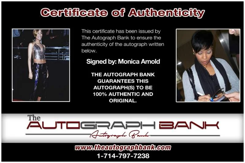 Monica Arnold — Monica Arnold authentic signed rap 8x10 photo W/Certificate Autographed (A00159), image 2