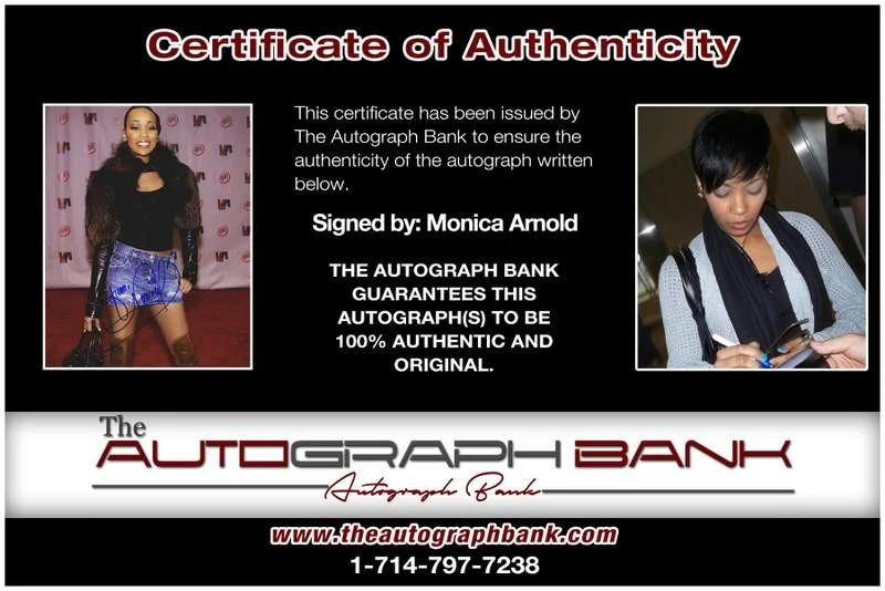 Monica Arnold — Monica Arnold authentic signed rap 8x10 photo W/Certificate Autographed (A00179), изображение 2