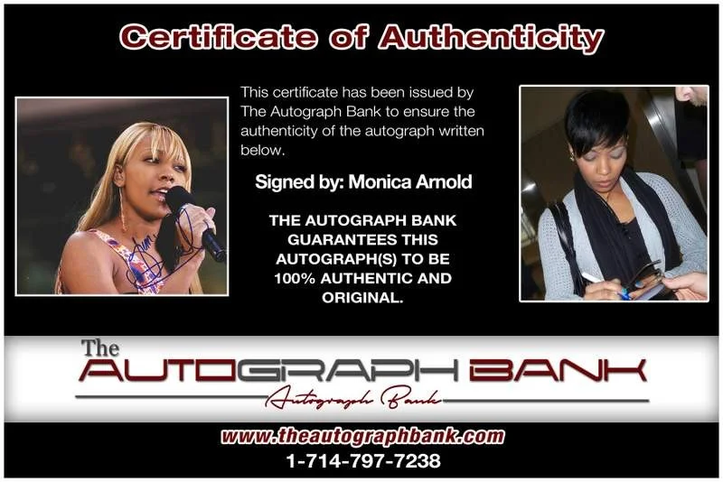 Monica Arnold — Monica Arnold authentic signed rap 8x10 photo W/Certificate Autographed (A00181), image 2