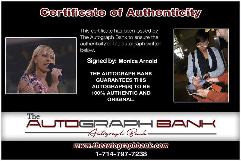 Monica Arnold — Monica Arnold authentic signed rap 8x10 photo W/Certificate Autographed (A0957), image 2