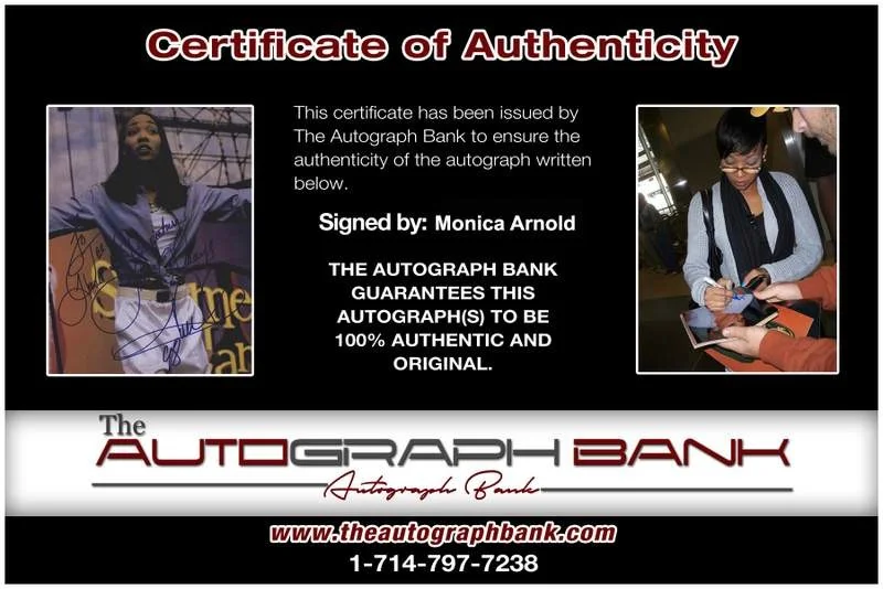 Monica Arnold — Monica Arnold signed rap 8x10 magazine page W/Certificate Autographed (A0047), изображение 2