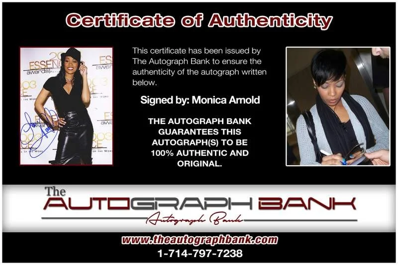 Monica Arnold — Monica Arnold authentic signed rap 8x10 photo W/Certificate Autographed (A00157), изображение 2