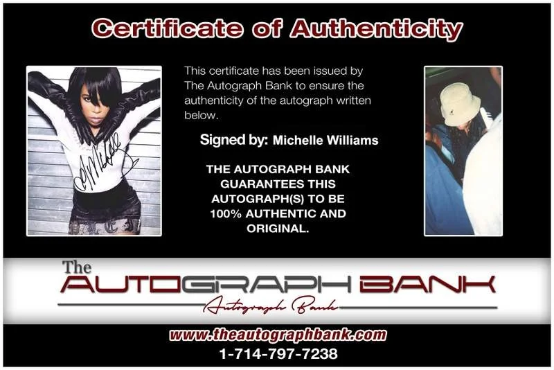 Michelle Williams — Destiney's Child Michelle Williams signed rap 8x10 photo W/Cert Autograph A0923, image 2