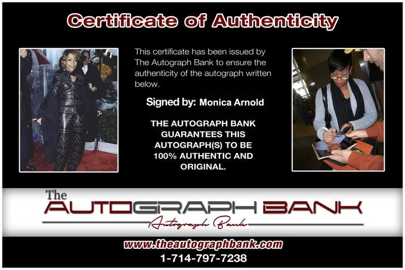 Monica Arnold — Monica Arnold authentic signed rap 8x10 photo W/Certificate Autographed (A0967), image 2