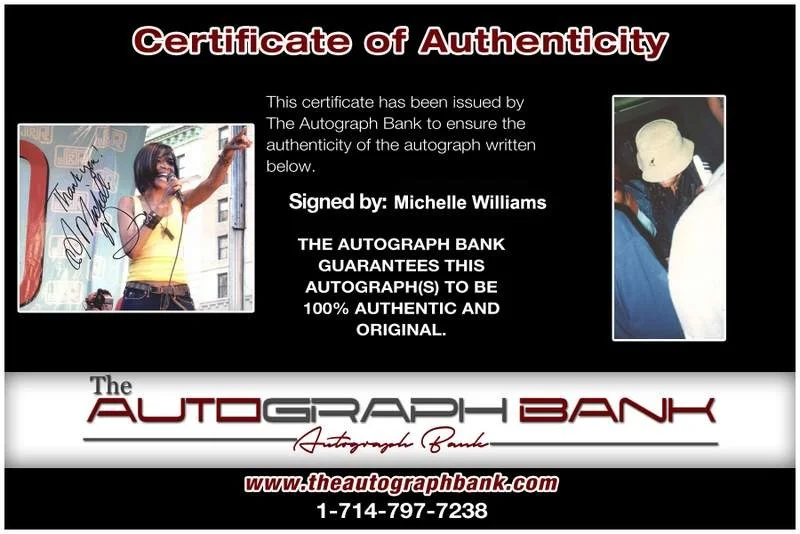 Michelle Williams — Destiney's Child Michelle Williams signed rap 8x10 photo W/Certif Autograph 0922, изображение 2