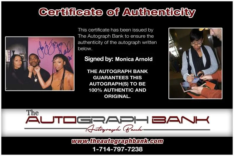 Monica Arnold — Monica Arnold signed rap 8x10 magazine page W/Certificate Autographed (A0048), изображение 2