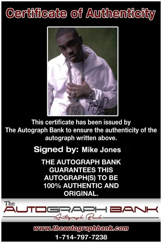 Mike Jones — Mike Jones authentic signed rap 8x10 photo W/Certificate Autographed (A0926), image 2