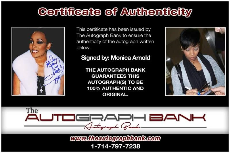 Monica Arnold — Monica Arnold authentic signed rap 8x10 photo W/Certificate Autographed (A00039), image 2