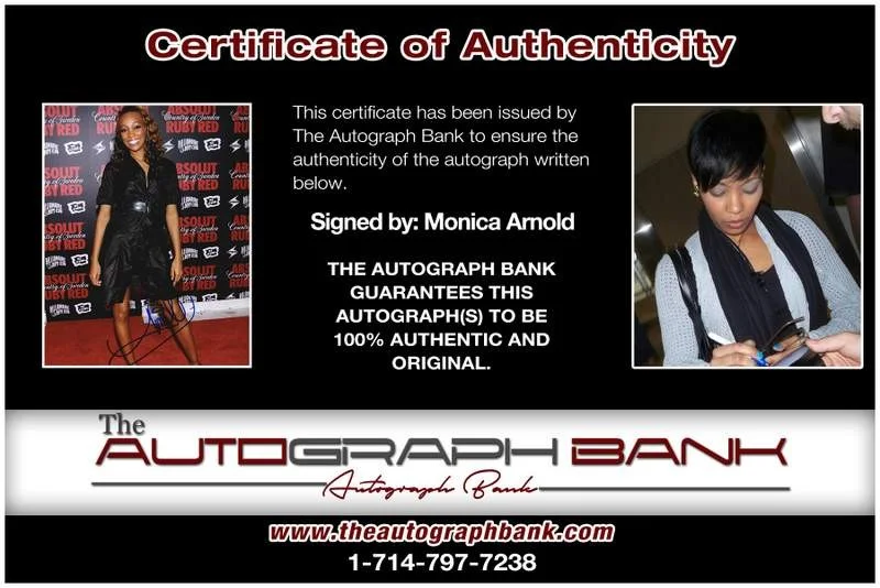 Monica Arnold — Monica Arnold authentic signed rap 8x10 photo W/Certificate Autographed (A00165), image 2