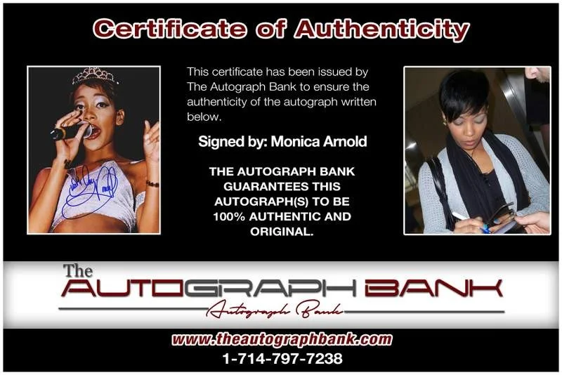 Monica Arnold — Monica Arnold authentic signed rap 8x10 photo W/Certificate Autographed (A00173), image 2