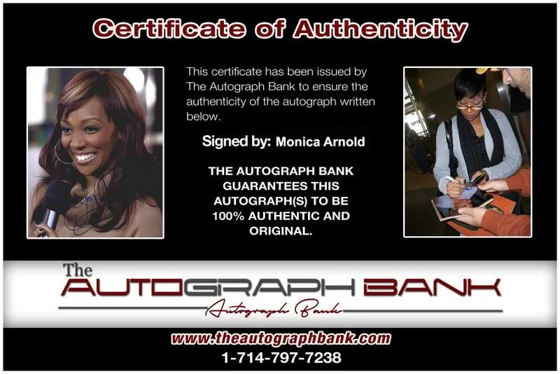 Monica Arnold — Monica Arnold authentic signed rap 8x10 photo W/Certificate Autographed (A0958), image 2