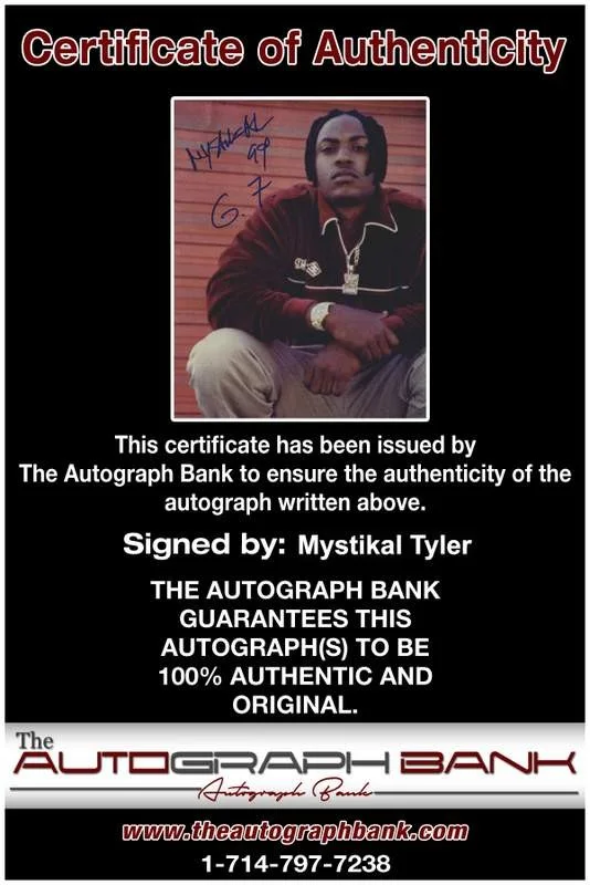 Mystikal Tyler — No Limit Mystikal authentic signed rap 8x10 photo W/Certificate Autographed 0980, изображение 2