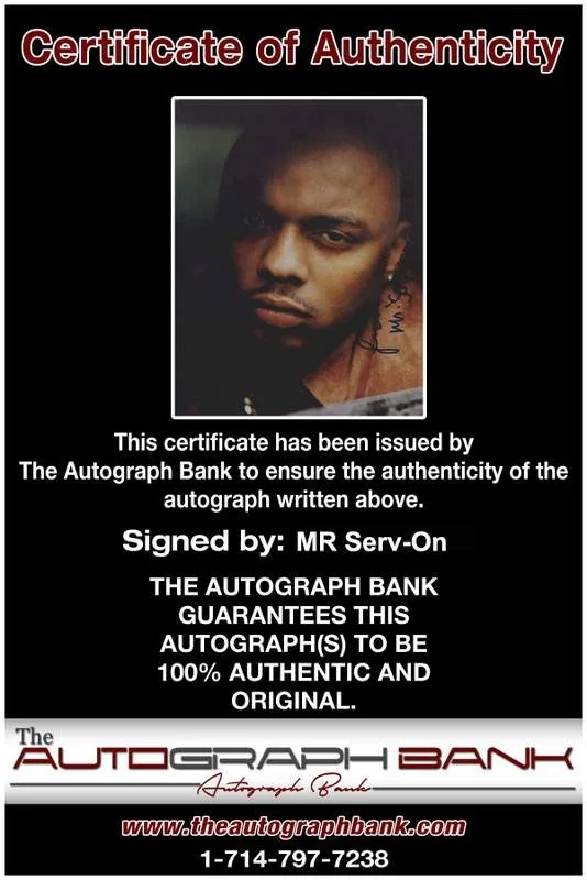 Mr Serv-On — No Limit Mr Serv-On\ signed rap 8x10 photo W/Certificate Autographed (A0968), изображение 2