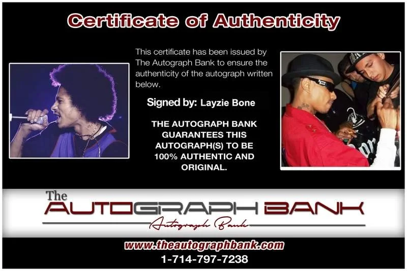 Layzie Bone — Layzie Bone Thugs N Harmony signed rap 8x10 photo W/Cert Autographed (A0812), изображение 2