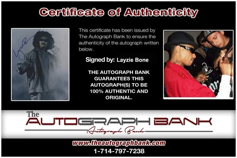Layzie Bone — Layzie Bone Thugs N Harmony signed rap 8x10 photo W/Cert Autographed (A0808), изображение 2