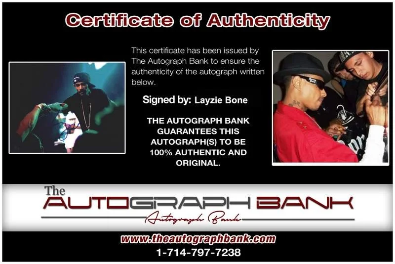 Layzie Bone — Layzie Bone Thugs N Harmony signed rap 8x10 photo W/Cert Autographed (A0825), изображение 2