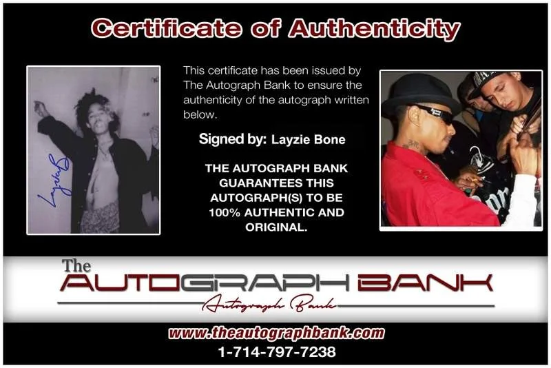 Layzie Bone — Layzie Bone Thugs N Harmony signed rap 8x10 photo W/Cert Autographed (A0829), image 2