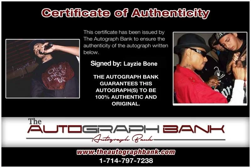 Layzie Bone — Layzie Bone Thugs N Harmony signed rap 8x10 photo W/Cert Autographed (A0821), изображение 2