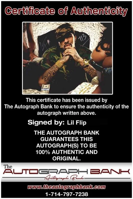 Lil Flip — Lil Flip authentic signed rap 8x10 photo W/Certificate Autographed (A0859), image 2