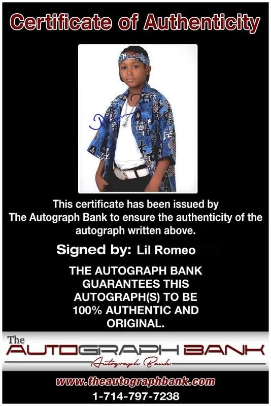 Lil Romeo — No Limit Lil Romeo authentic signed rap 8x10 photo W/Certificate Autographed 869, изображение 2