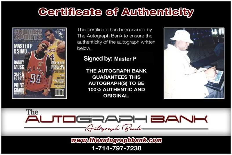 Master P — No Limit Records Master P Signed rap 8x10 magazine page W/Cert Autographed A42, image 2