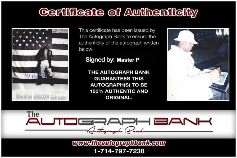 Master P — No Limit Records Master P Signed rap 8x10 magazine page W/Cert Autographed A35, image 2