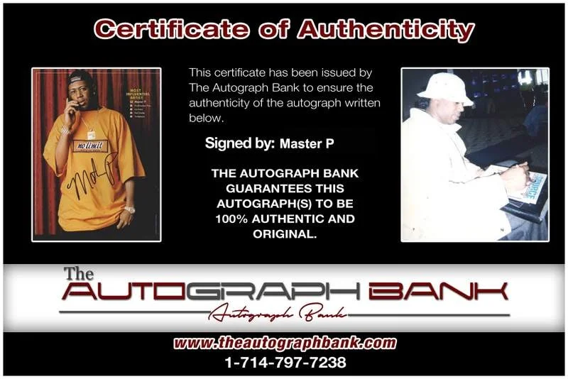Master P — No Limit Records Master P Signed rap 8x10 magazine page W/Cert Autographed A39, изображение 2