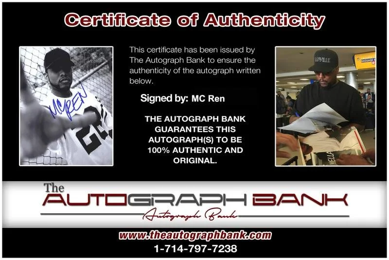 Mc Ren — NWA Mc Ren authentic signed rap 8x10 photo W/Certificate Autographed (A0915), изображение 2