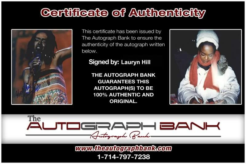 Lauryn Hill — Fugees Lauryn Hill signed rap 8x10 photo W/Certificate Autographed (A0789), image 2
