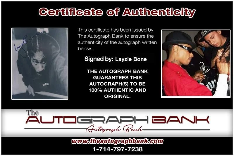 Layzie Bone — Layzie Bone Thugs N Harmony signed rap 8x10 photo W/Cert Autographed (A0800), изображение 2