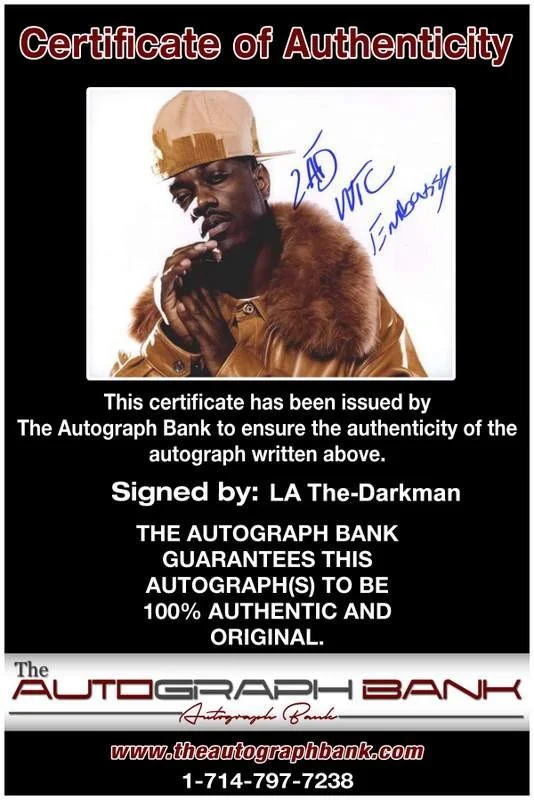 La The Darkman — La The-Darkman authentic signed rap 8x10 photo W/Certificate Autographed (A0781), изображение 2