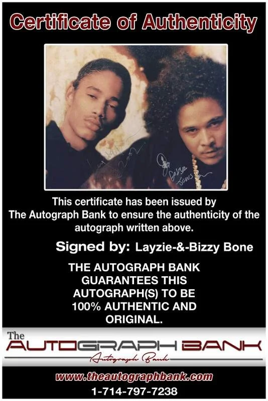 Layzie, Bizzy Bone — Layzie Bizzy Bone Thugs N Harmony signed rap 8x10 photo W/Cert Autograph 793, изображение 2