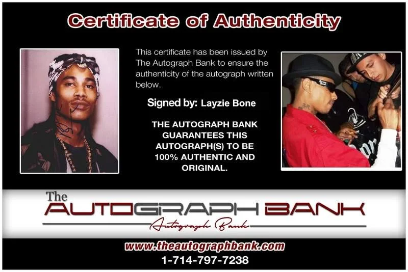 Layzie Bone — Layzie Bone Thugs N Harmony signed rap 8x10 photo W/Cert Autographed (A0827), изображение 2