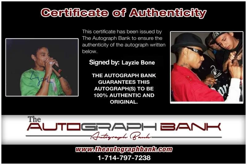 Layzie Bone — Layzie Bone Thugs N Harmony signed rap 8x10 photo W/Cert Autographed (A0830), image 2