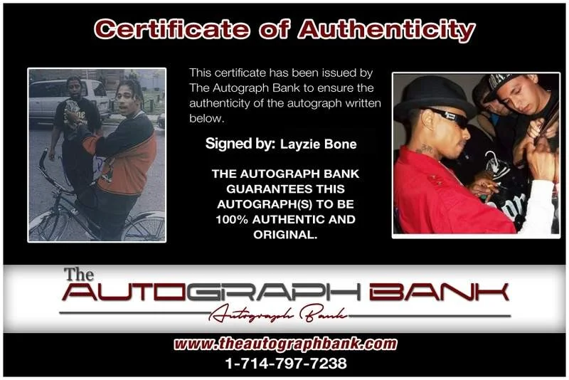 Layzie Bone — Layzie Bone Thugs N Harmony signed rap 8x10 photo W/Cert Autographed (A0809), изображение 2