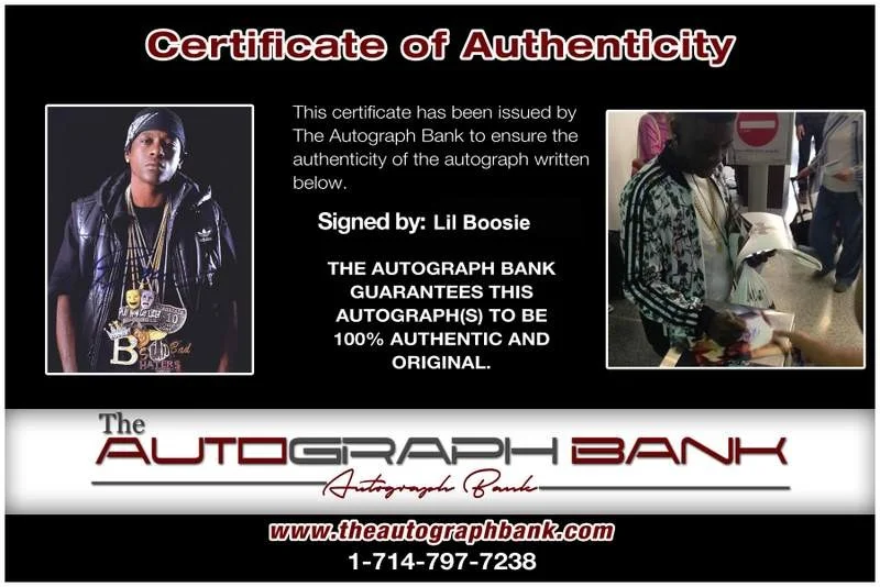 Lil Boosie — Trill ENT Lil Boosie signed rap 8x10 photo W/Certificate Autographed (A0849), изображение 2