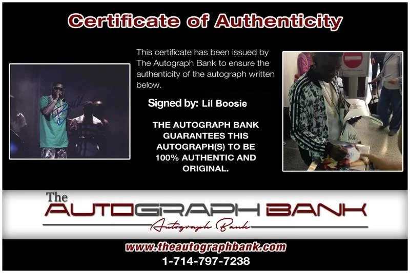 Lil Boosie — Trill ENT Lil Boosie signed rap 8x10 photo W/Certificate Autographed (A0854), изображение 2