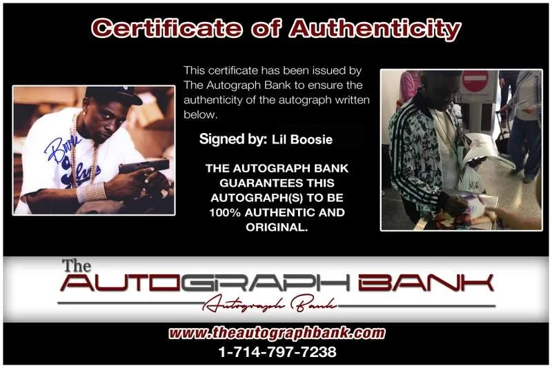 Lil Boosie — Trill ENT Lil Boosie signed rap 8x10 photo W/Certificate Autographed (A0852), image 2