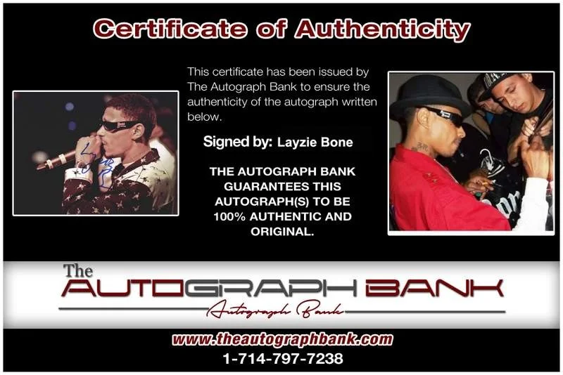Layzie Bone — Layzie Bone Thugs N Harmony signed rap 8x10 photo W/Cert Autographed (A0833), изображение 2