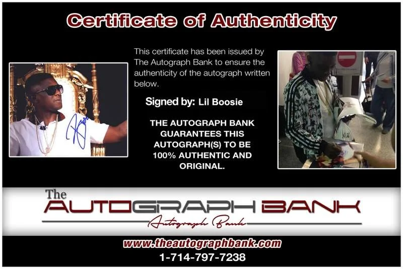 Lil Boosie — Trill ENT Lil Boosie signed rap 8x10 photo W/Certificate Autographed (A0846), изображение 2